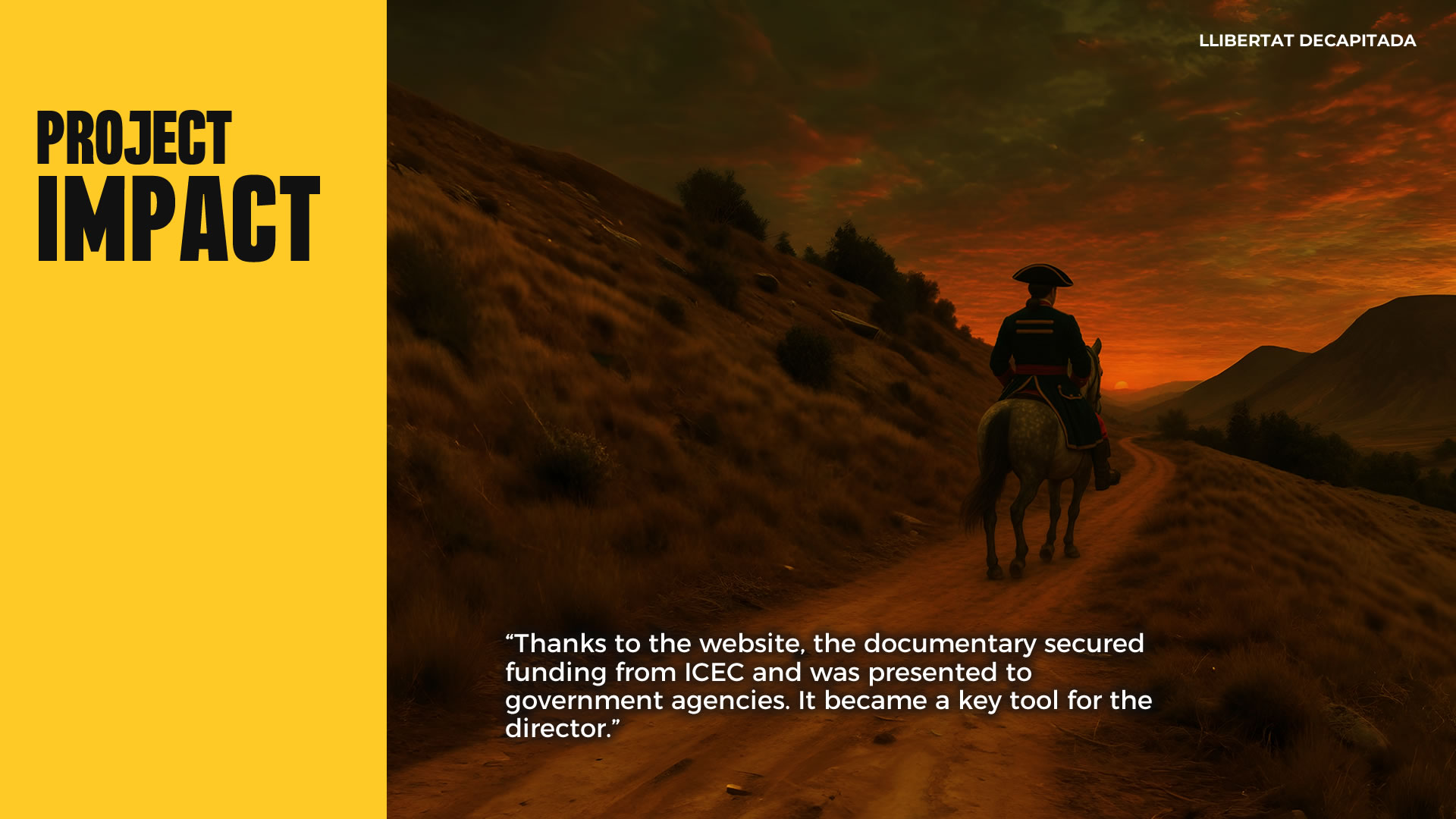 Image divided in two parts: on the right, a film set with an empty director's chair; on the left, a yellow panel with the words 'Conclusions, Takeaways'.