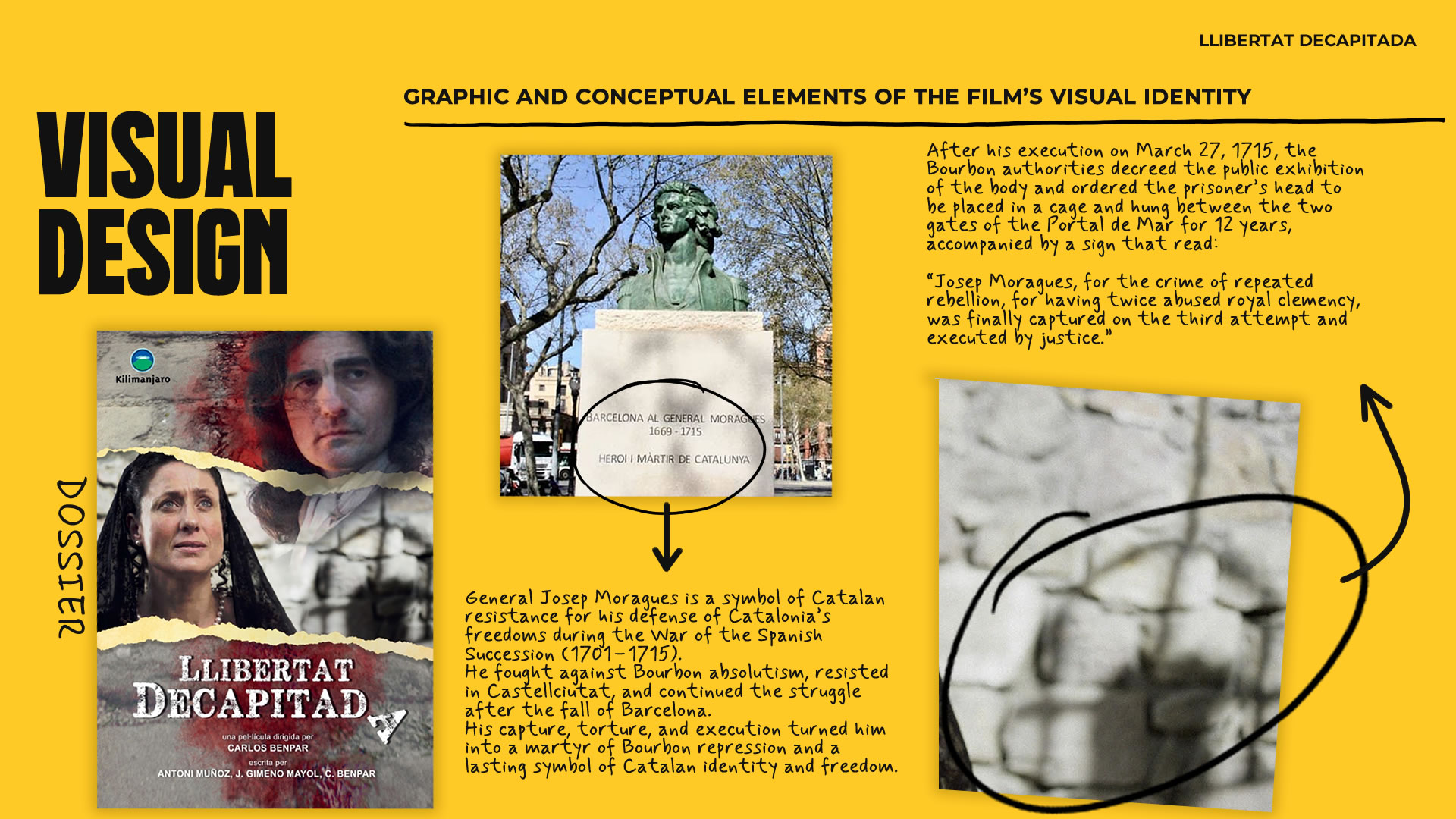 Diseño Visual. En esta gráfica se pueden observar algunos elementos gráficos y conceptuales de la identidad visual del film.