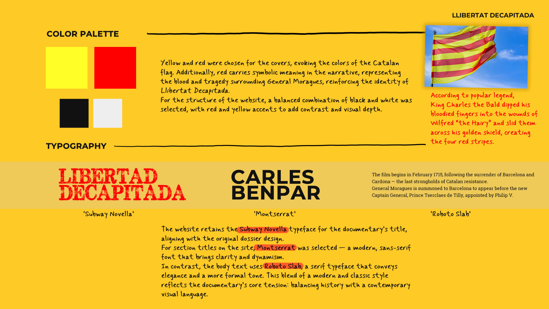 Diseño Visual. En esta imagen se lee la justificación de la paleta de colores y la tipografía elegidas.