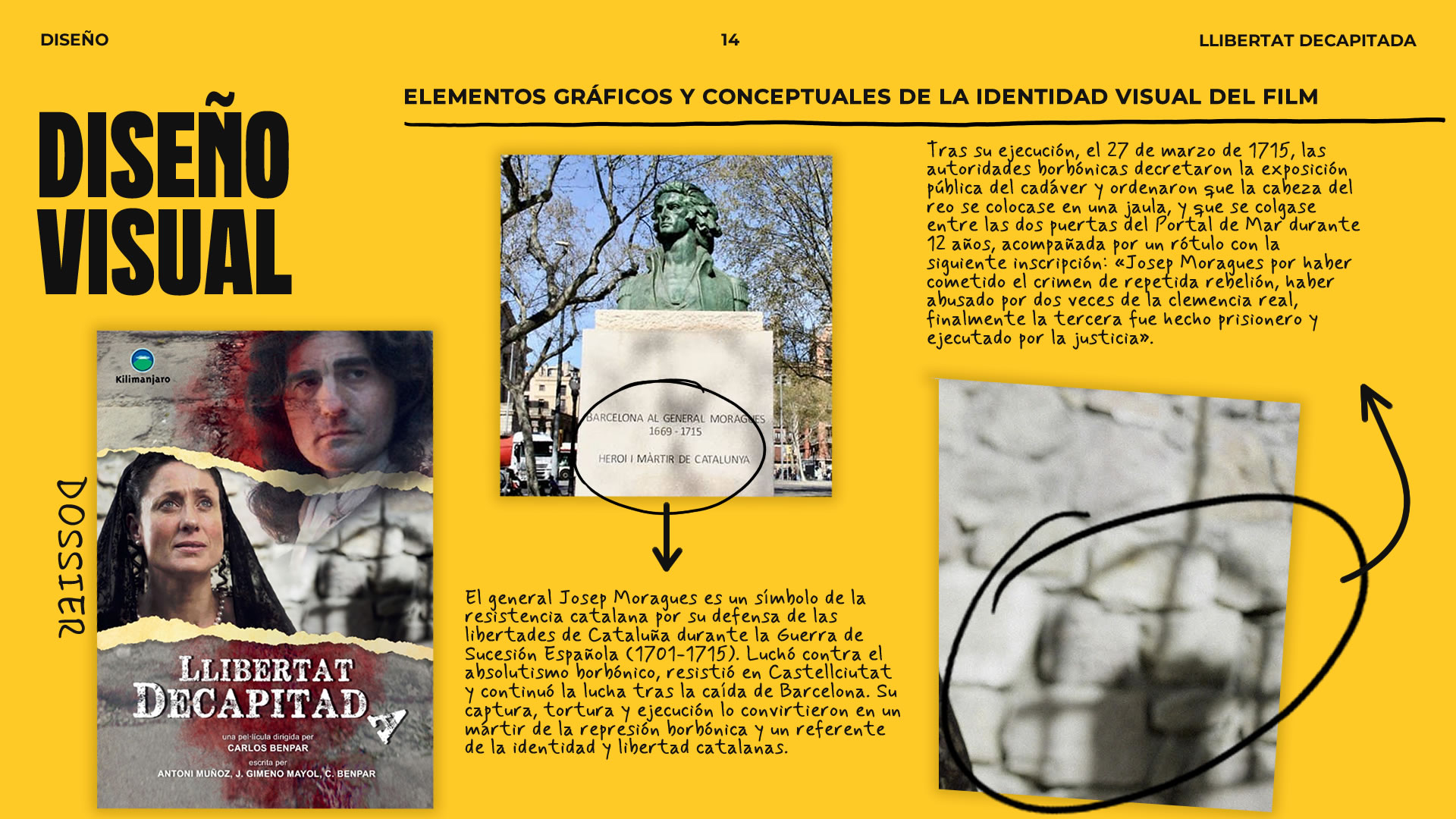 Diseño Visual. En esta gráfica se pueden observar algunos elementos gráficos y conceptuales de la identidad visual del film.