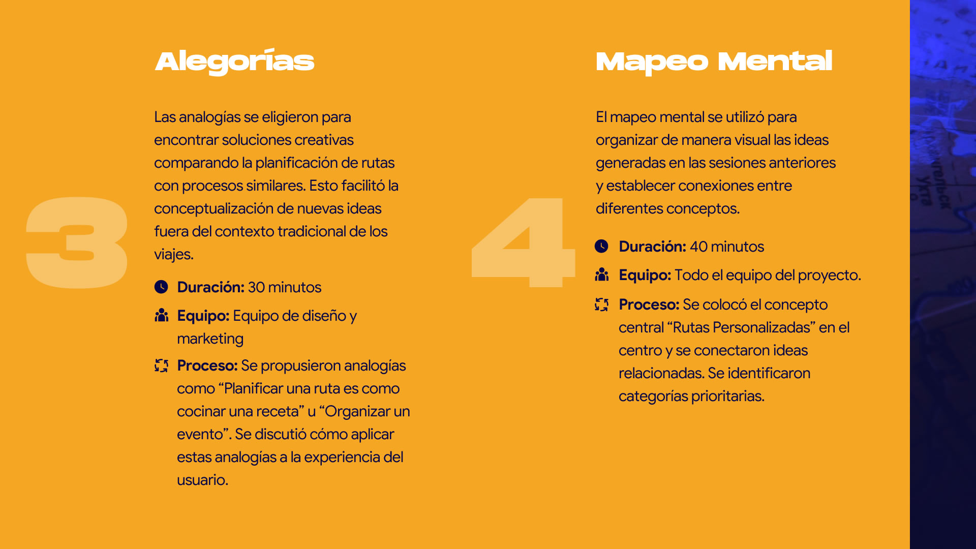 Infografía con los datos de la segunda fase de ideación, 'Alegorías' y 'Mapeo Mental'